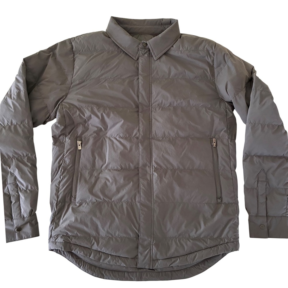 Tesla Quilted Puffer Jacket Gray Full Zip RN163487 Size Medium Mens Lightweight
